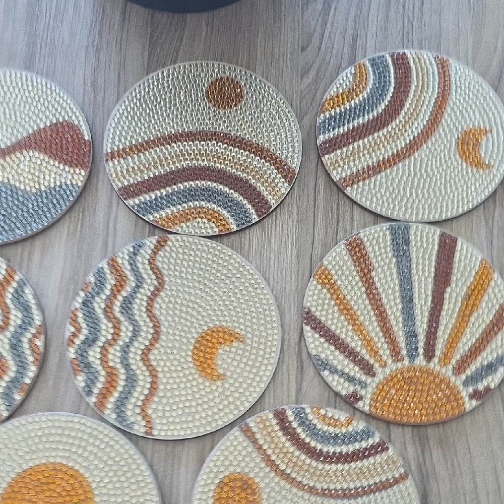 Sunset Patterned Coasters Set - Multicolor - Picture 5 of 8
